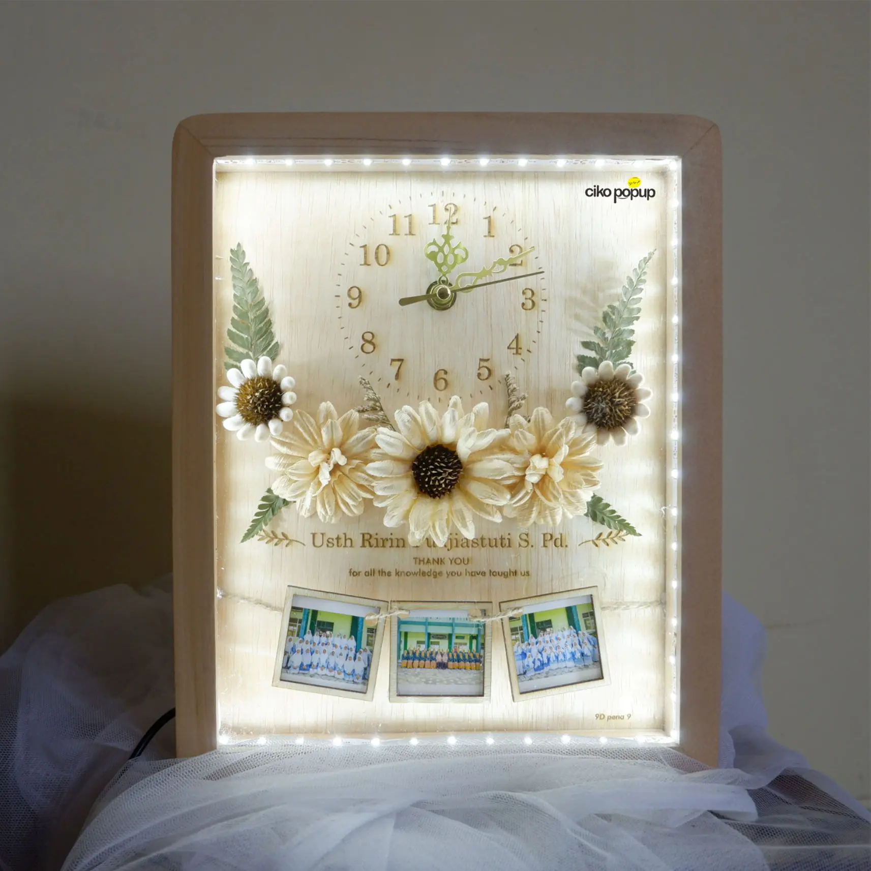 NEW RUSTIC DRIED FLOWER - untuk Kado Hari Guru Kado Perpisahan Guru Kado Ulangtahun Cewek Kado Unik Kado Cowok Kado Jam dinding Kado Perpisahan Sekolah Kado Birthday Kado Wedding Pernikahan