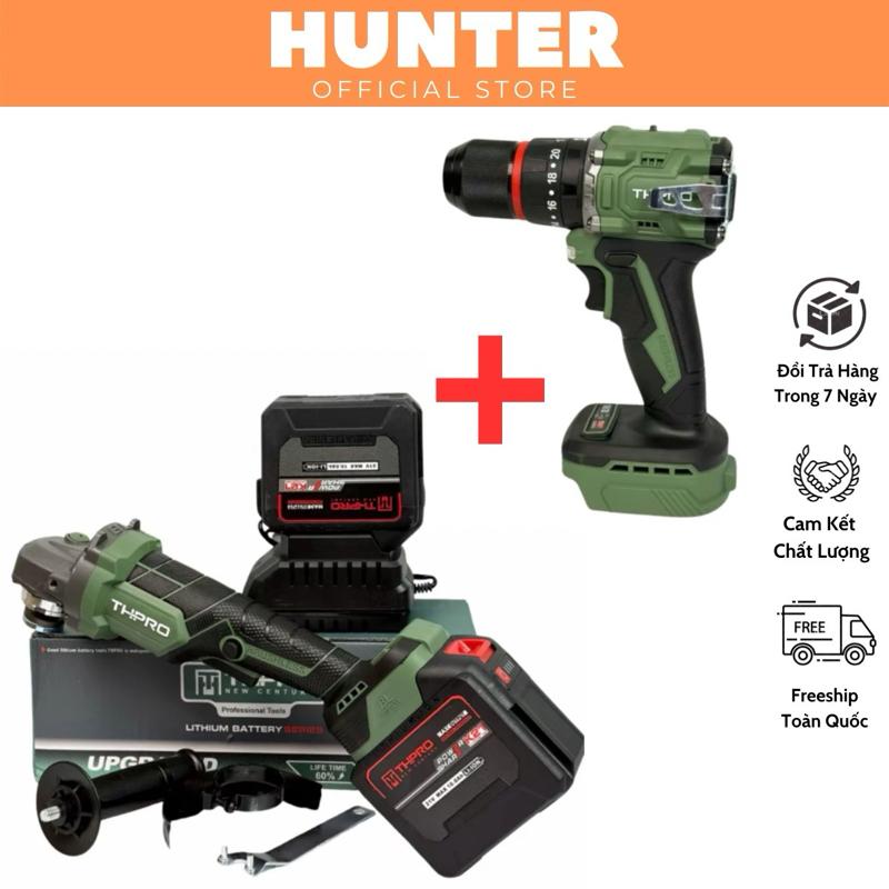 Combo Máy Cắt THPRO TH-8100 Máy Khoan Pin 3 Chức Năng THPRO TH13 Xanh 13ly Động Cơ Không Chổi Than Chân Pin Phổ Thông