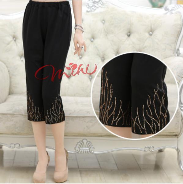 Quần nữ trung niên Q76 - Quần Legging lửng, ngố, chất cotton cho mẹ, bà, người lớn tuổi, trung tuổi U40 U50 U60 U70 letging, lengging thời trang mùa hè, thu đông cao cấp sang trọng - Quần ống suông chất lụa giá rẻ Bigsize