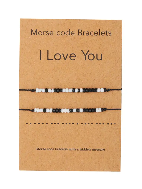 Simple Colorblock Beaded Matching Couple Bracelet (2pcs), Fashionable Jewelry for Women & Men, Fashion Jewelry for Party, Daily Clothing Decor, Trendy All-match & Exquisite Jewelry for Birthday Gift, Valentine's Day, Gift 4