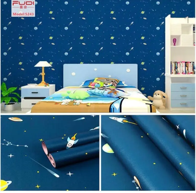 Wallpaper Stiker Plafon Atap Rumah Motif Awan Planet Untuk Dekorasi Dinding Kamar Ruang Tamu Bahan Pvc Pelapis Furniture Triplek Ukuran Per Meter Sudah Ada Lem Perekat 3