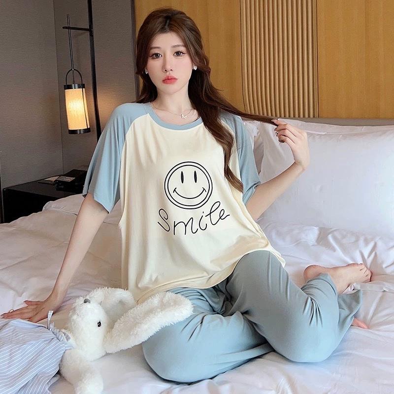Bộ bầu - bộ sau sinh mặc nhà - ( TNQD - Mặt Cười ) - chất liệu Thun Cotton Mềm mát 1