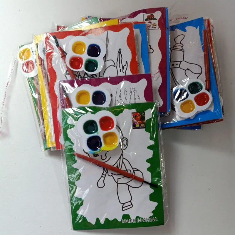 Kertas Mewarnai Cat Air Bonus Kuas Tinta Mainan Anak Edukasi / LUKIS CAT AIR