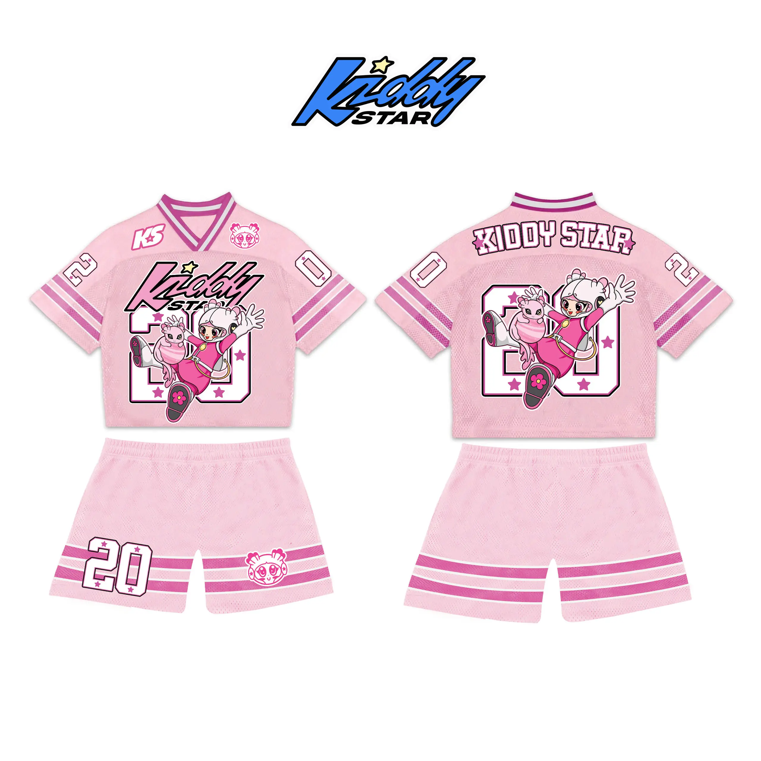 Bộ Jersey Kiddy Star Thun Lưới Thoáng Mát Cho Bé Gái, Bé Trai Từ 5-12t set đồ