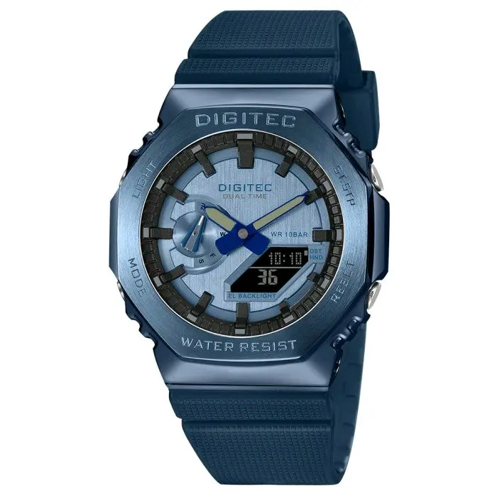 Jam Tangan Pria Digitec DAS-2119T Stainless Steel Dual Time Original Quartz 3