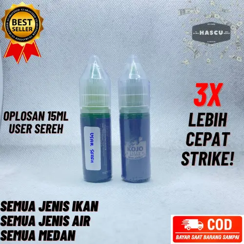 STRIKE KILAT SI PALING GACOR! Umpan Pancing Essen Kojo 15ml Aroma User Sereh Galatama Galapungan Harian Lomba Untuk Semua Jenis Ikan