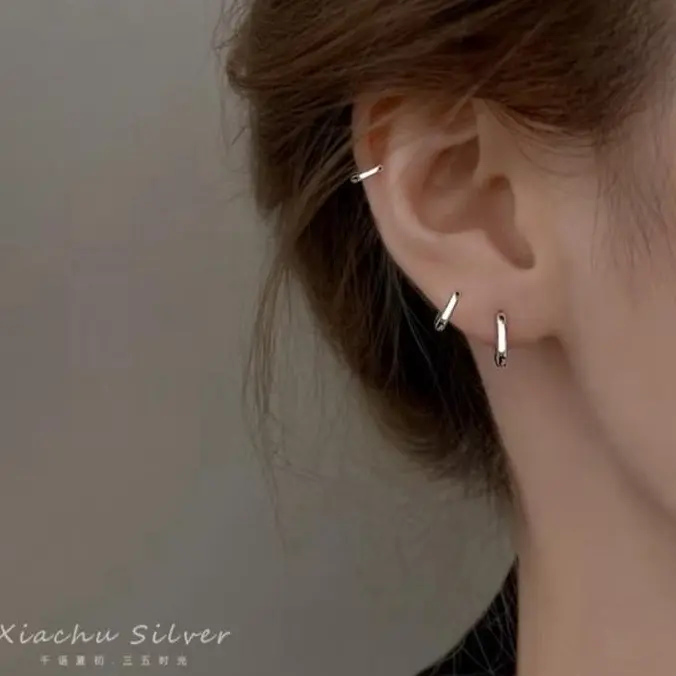[046] Bông tai bạc bấm kiểu trơn (10mm-8mm-6mm) các size SolSilver
