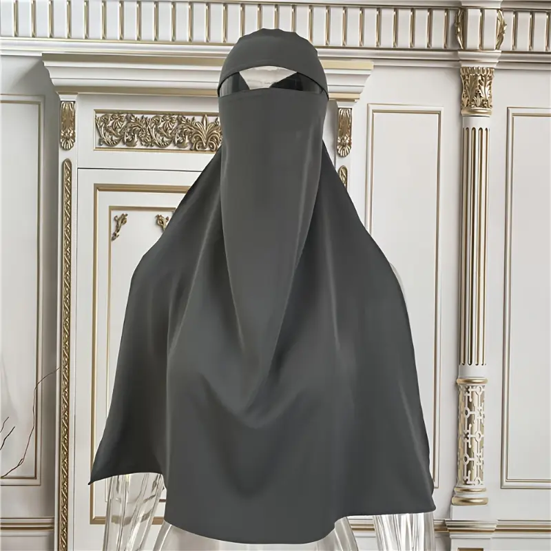 Solid Color Back Tie Hijab Ramadan Head Scarf Casual Breathable Mask Head Wraps Turban Face Covering For Women 8
