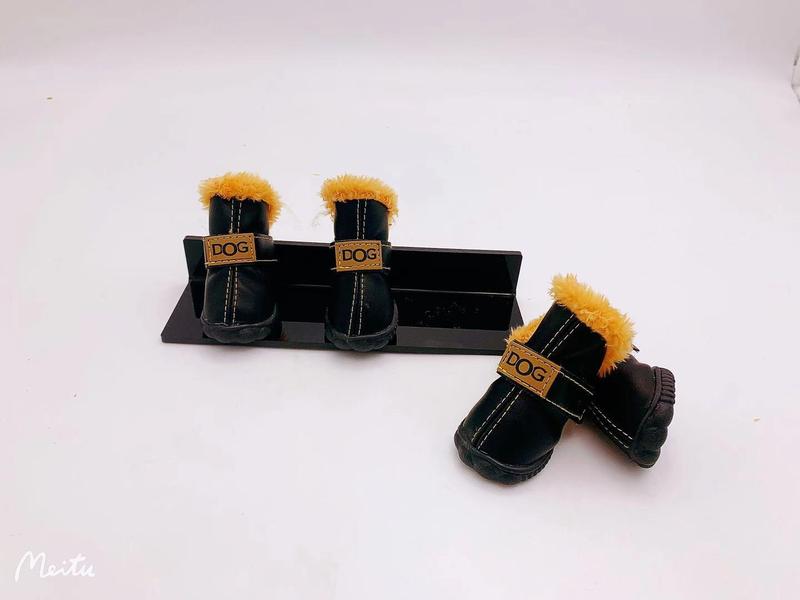 Product Introduction of Dog Shoes Pet Cotton Shoes Autumn and Winter Teddy Shoes Set of 4 Pomeranian/Bichon Frise Puppy Dog Winter Snow Boots 19