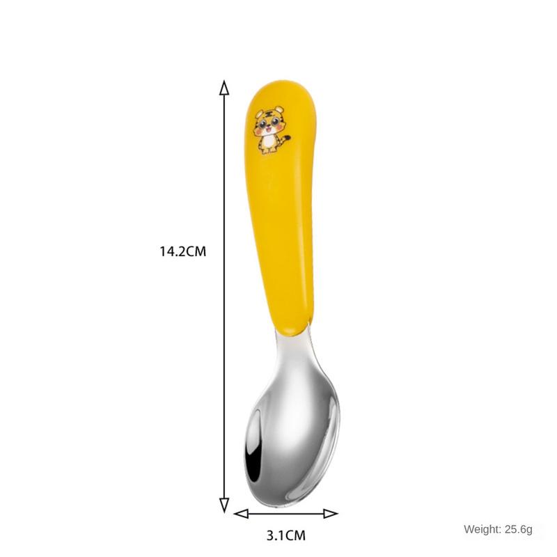 Product Introduction of Bộ Đồ Ăn Hoạt Hình Cho Trẻ Em, 3 Cái, Bao Gồm Nĩa Và Thìa, Được Làm Bằng Thép Không Gỉ 304, Thích Hợp Cho Bé Bú Và Bổ Sung Thực Phẩm, Thìa Tập Luyện Cho Trẻ Sơ Sinh 32