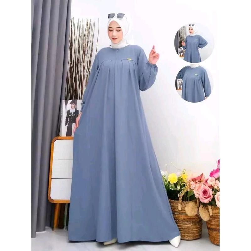 Gamis Aufa Airflow dress Aufa Busui Jumbo Termurah gamis polos LD125cm Lebaran 7