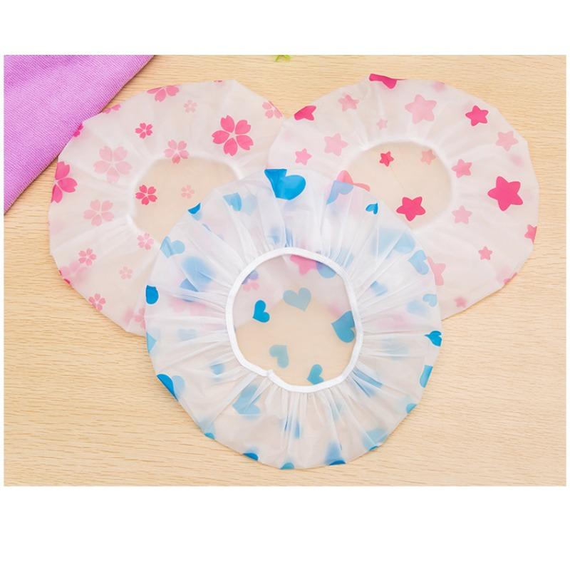 Product Introduction of 3pcs Waterproof Shower Caps Reusable Bath Hat Good-looking Women Hair Cap Spa Hair Salon Shower Cap Bathroom Accessories 6