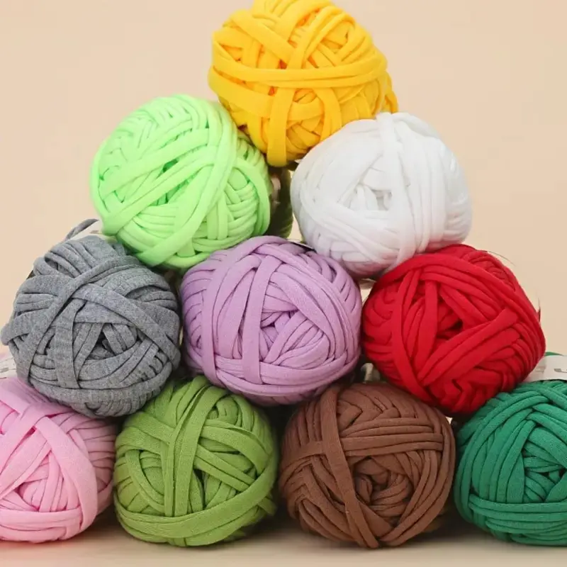 100g Premium Polyester T-shirt Fabric Yarn, 1 Piece Crochet & Knitting Yarn, Ideal for DIY Projects, T-shirts, Slippers & Baskets, Chunky Yarn, Variegated Yarn 2