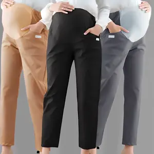 MATERNITY PANTS Celana ibu Hamil Bumil  Kerja Bahan Katun Premium/Celana Kehamilan cotton Nyaman Black  Grey Combed