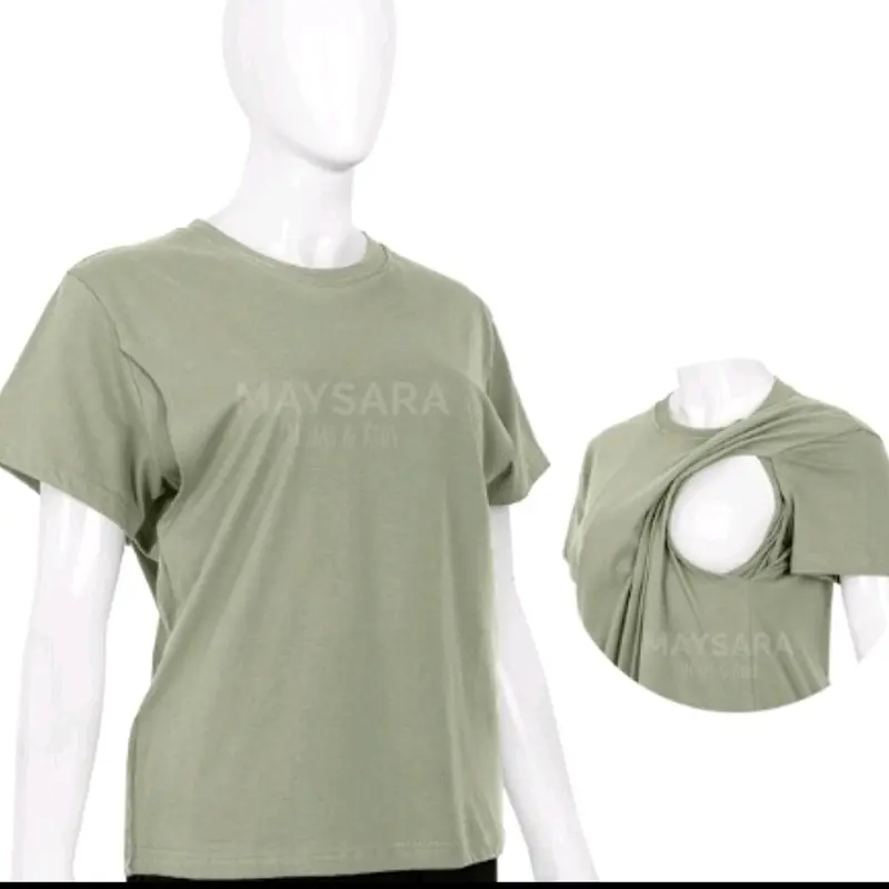 Baju Menyusui Buka Samping Kiri Kanan - Kaos Bahan Adem Nursing Wear Nyaman untuk Busui 6