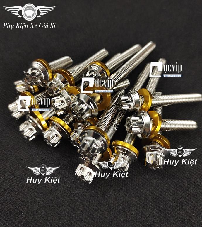 Bộ Ốc Lốc Máy Salaya M3 (PRO) Tặng Kèm Lông Đền Nhôm Vàng Cho Xi Po, Win, Ex, Sonic, Raider, Satria, Dr, Fu, Si, SH, Vario, AB, Wave, Vision, Jupiter MS9999