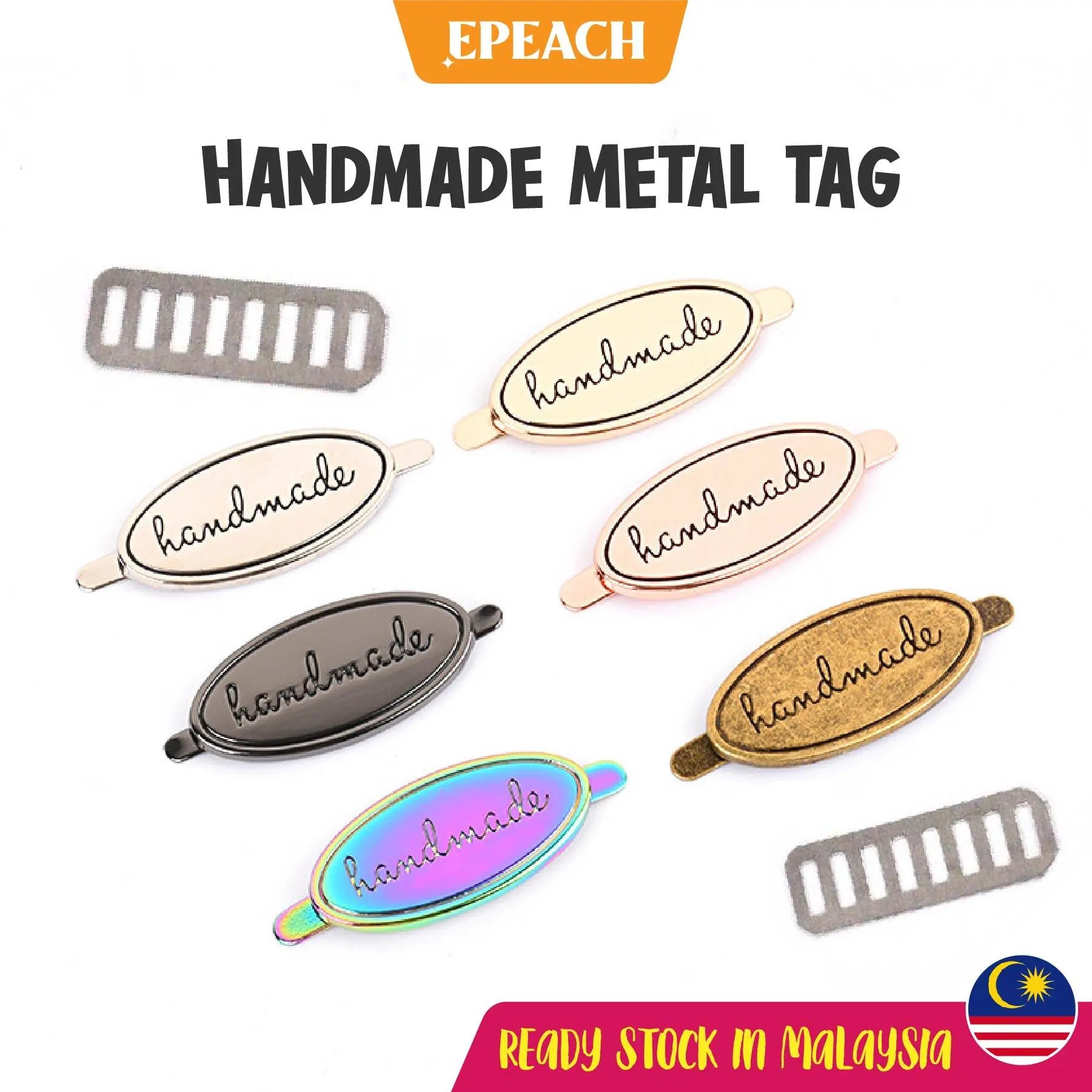 epeach Handmade Metal Label Tag | DIY Bag Accessories | Handbag Metal Tags | Leather Fabrics Beg Logo Handmade E0043
