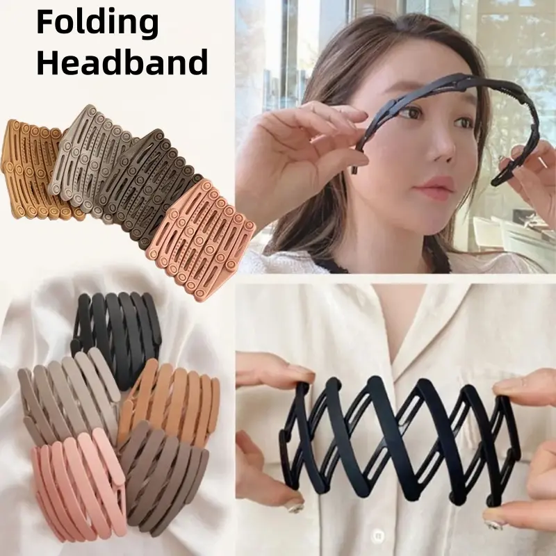 1PC Portable Telescopic Foldable Headband for Female Face Wash Pressure Hair Anti-slip Broken Hair Headband