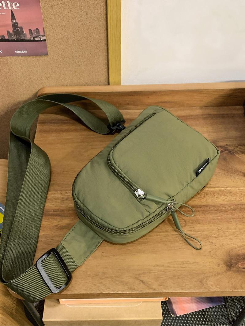 Product Introduction of Fashionable Lightweight Minimalist Compact Zipper Sling Bag, Casual Versatile Phone Bag for Women & Men, Trendy All-match Crossbody Chest Bag for Daily Used 5