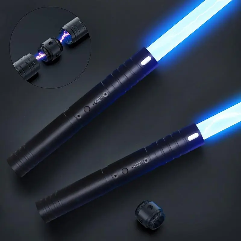 4 Mode Changes Light Saber, 2 Counts RGB Color Variable Light Saber With Battle Sound Effects, For Holiday Role Play, Stocking Fillers Gift