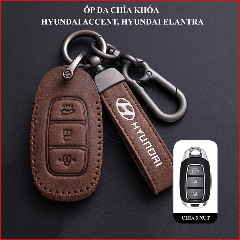 Ốp Da Chìa Khóa Xe Hyundai Accent, Hyundai Elantra Màu Nâu Và Màu Đen Bảo Vệ Chìa Khóa