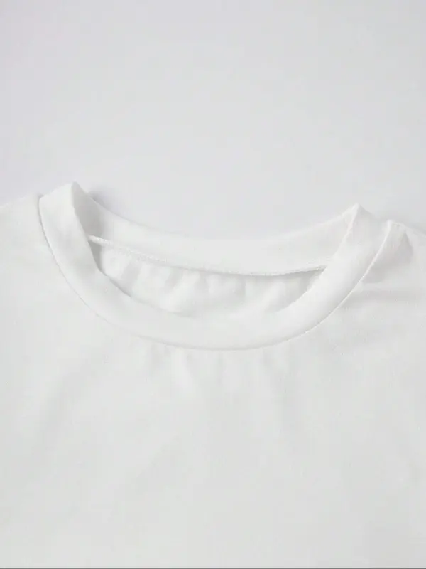 Women's Letter Print Round Neck Crop Tee, Trendy Casual Street Short Sleeve Cropped T-Shirt for Daily Wear, Ladies Summer Outfit, Lady Comfort Casual Summer Clothes 2