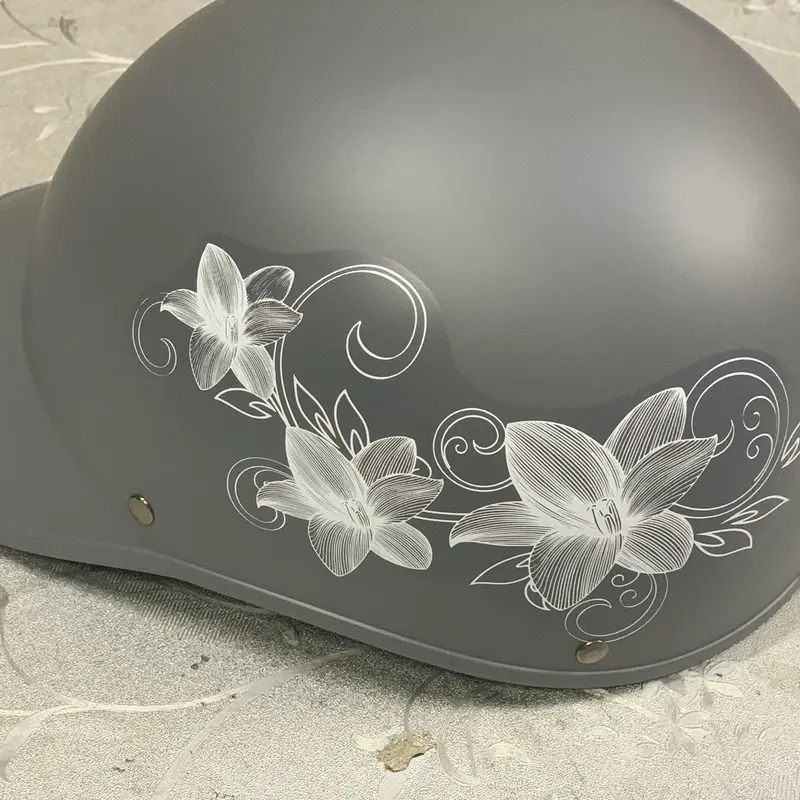 Mũ bảo hiểm kết Bông Hoa văn đính đá có khoét sau cột tóc. Helmet Phụ Kiện Chạy Xe Đạp 5