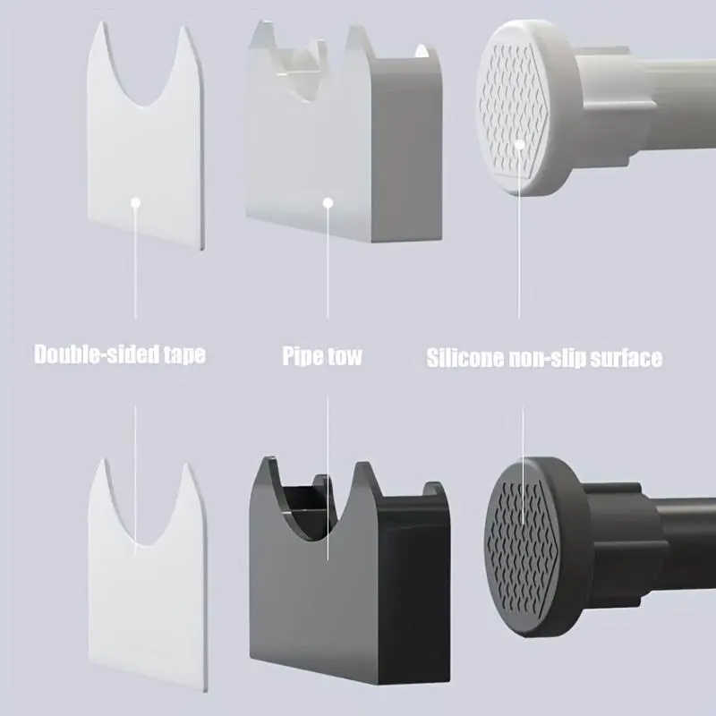 Multifunctional Punch-free Retractable Rod Holder, Non-slip Base Rod Holder, Rod Support, Bathroom Curtain Rod Holder, Home Kitchen & Bathroom Accessories 5