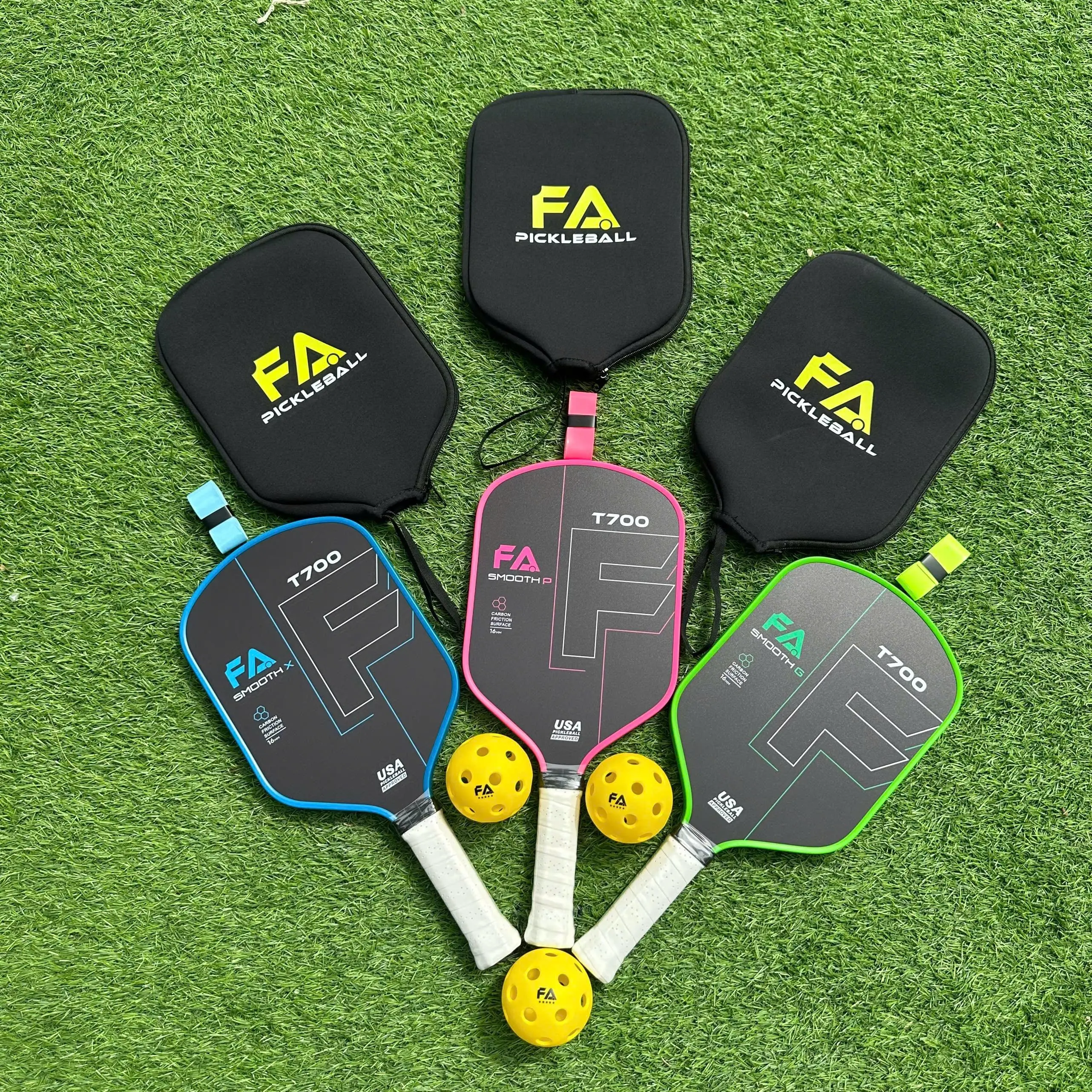 (Tặng Bóng+Túi+quấn cán) Vợt Pickleball FA Carbon mặt vợt trơn T700 Smooth Chính Hãng Cao Cấp, Vợt Pickleball Mặt Trơn Siêu Tấn Công
