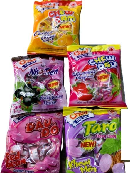    bán sỉ   10 gói Kẹo trái cây mềm Chew Hải Hà   90g  1 gói   - bánh kẹo Tết 2025 mieng an 