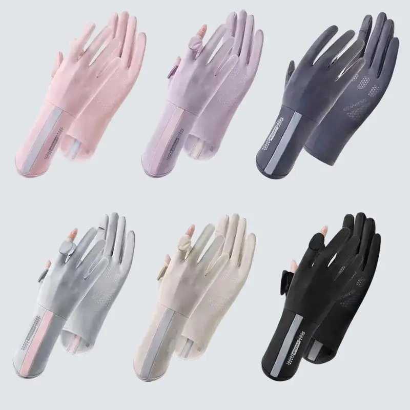 Găng Tay Đi Nắng Hở Ngón Chống Trượt Bao Tay Chống Tia UV Thoáng Khí Lái Xe Nam Nữ Có Thể Chạm Màn Hình Cảm Ứng 1