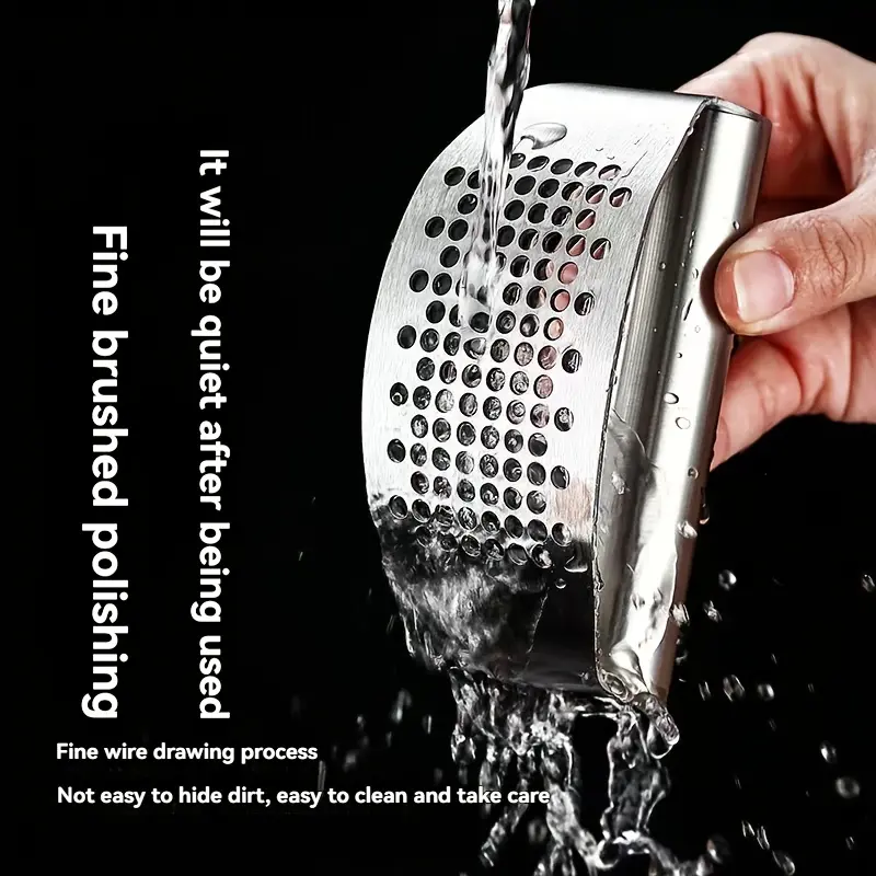 1pc, Garlic Crusher, Garlic Masher, Stainless Steel Garlic Pressing Tool, Garlic Chopper, Easy to Clean, Convenient to Carry And Store, Spice Grinding Tool, Kitchen Supplies, Kitchen Gadgets 6
