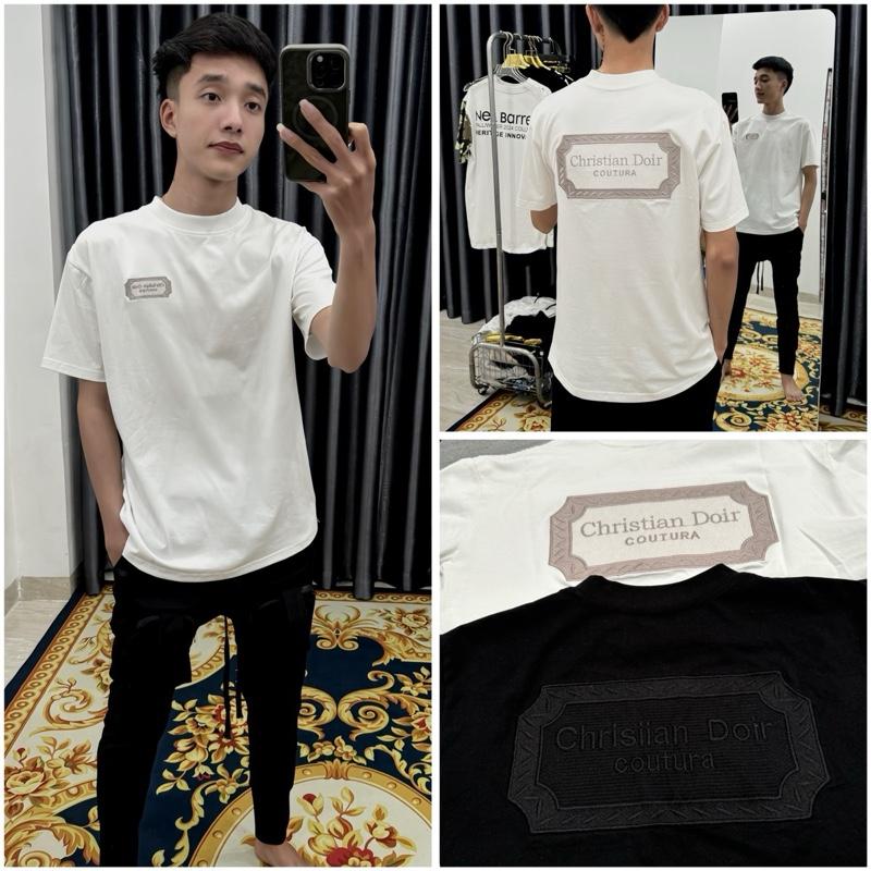 Áo phông hoạ tiết thêu 2 mặt cổ bo 3 phân chất cotton Bản cao cấp 2025