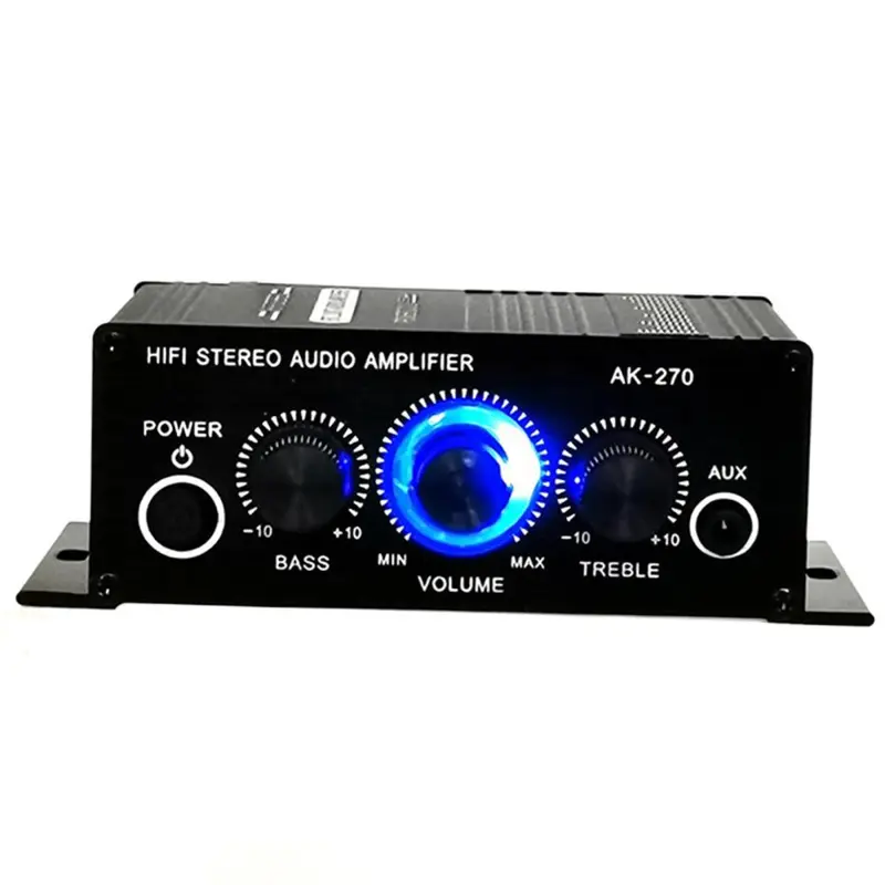 Bộ khuếch đại âm thanh nổi mini, AMP, 12V 2A, Âm thanh 2 kênh, Đầu vào âm trầm và âm bổng, 3,5 mm AUX, Thích hợp cho loa nguồn 8