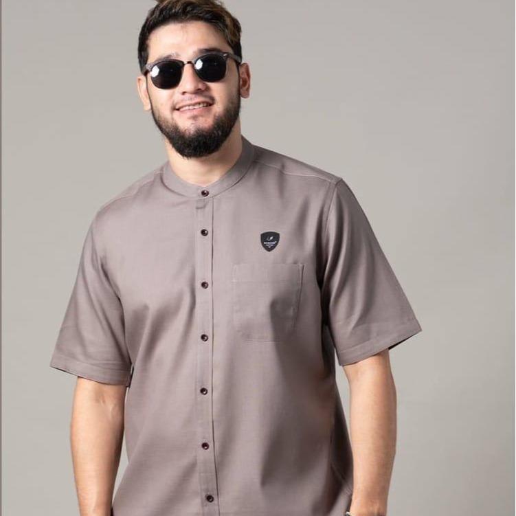 Baju koko lengan pendek terbaru motif polos 3