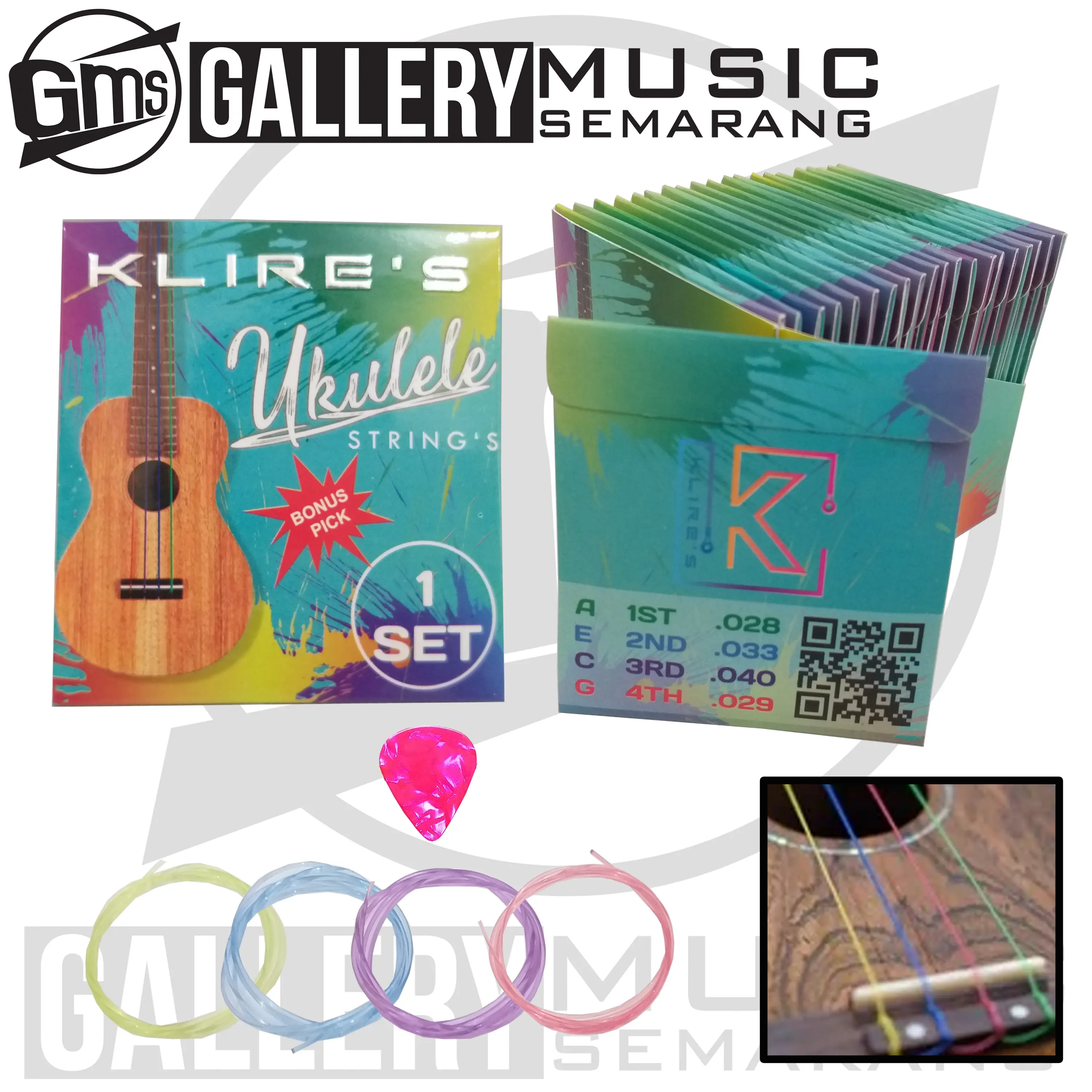 Senar Klire's Ukulele Kentrung Murah Bonus Pick 1 Set (TT)