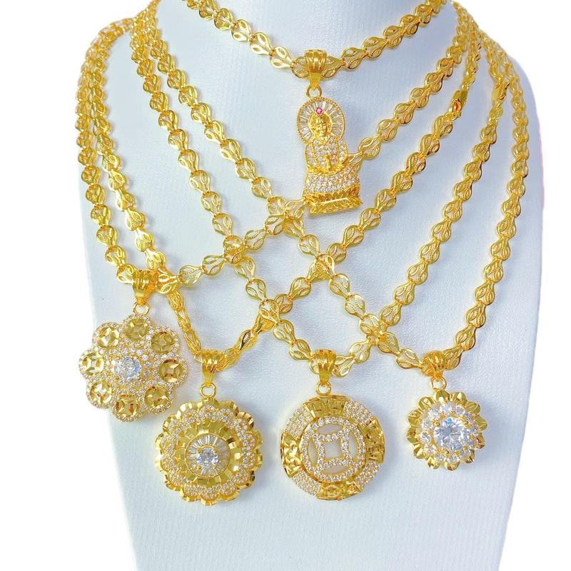 Các mẫu Dây Chuyền  kết trái tim Nữ mạ Vàng 18k .3 Chỉ Kèm  các Mặt Sang Trọng,