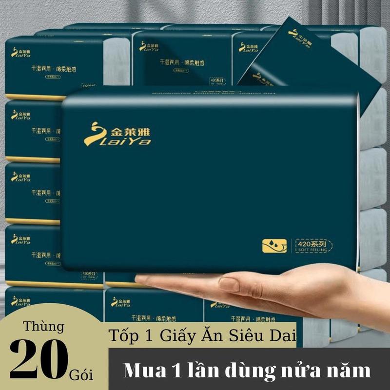 Thùng 20 Gói Giấy Ăn Rút Zhongxing - Giấy 5 Lớp Siêu Dai Chuẩn Nội Địa Trung Quốc - Wipes & Holders giấy tím khăn ướt baby wipes|holder Giấy Vệ Sinh Voi Cho Bé
