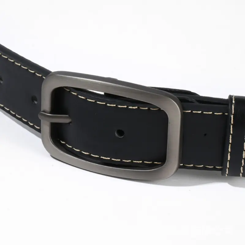 Thắt lưng khoá cài nam nữ dây nịt da thời trang Hàn Quốc dây lưng 3.3cm màu đen quà tặng cho nam PADAS MENSWEAR 6