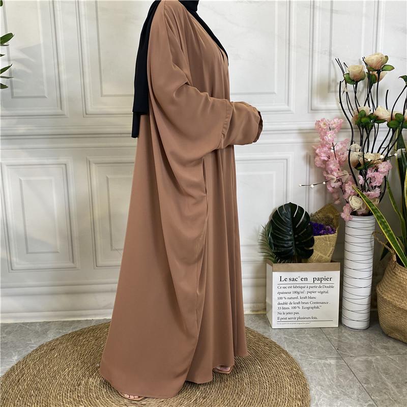 Product Introduction of 2022 New Middle Eastern Dubai Hot Style Solid Color Tie Button Cardigan Robe 1923 18