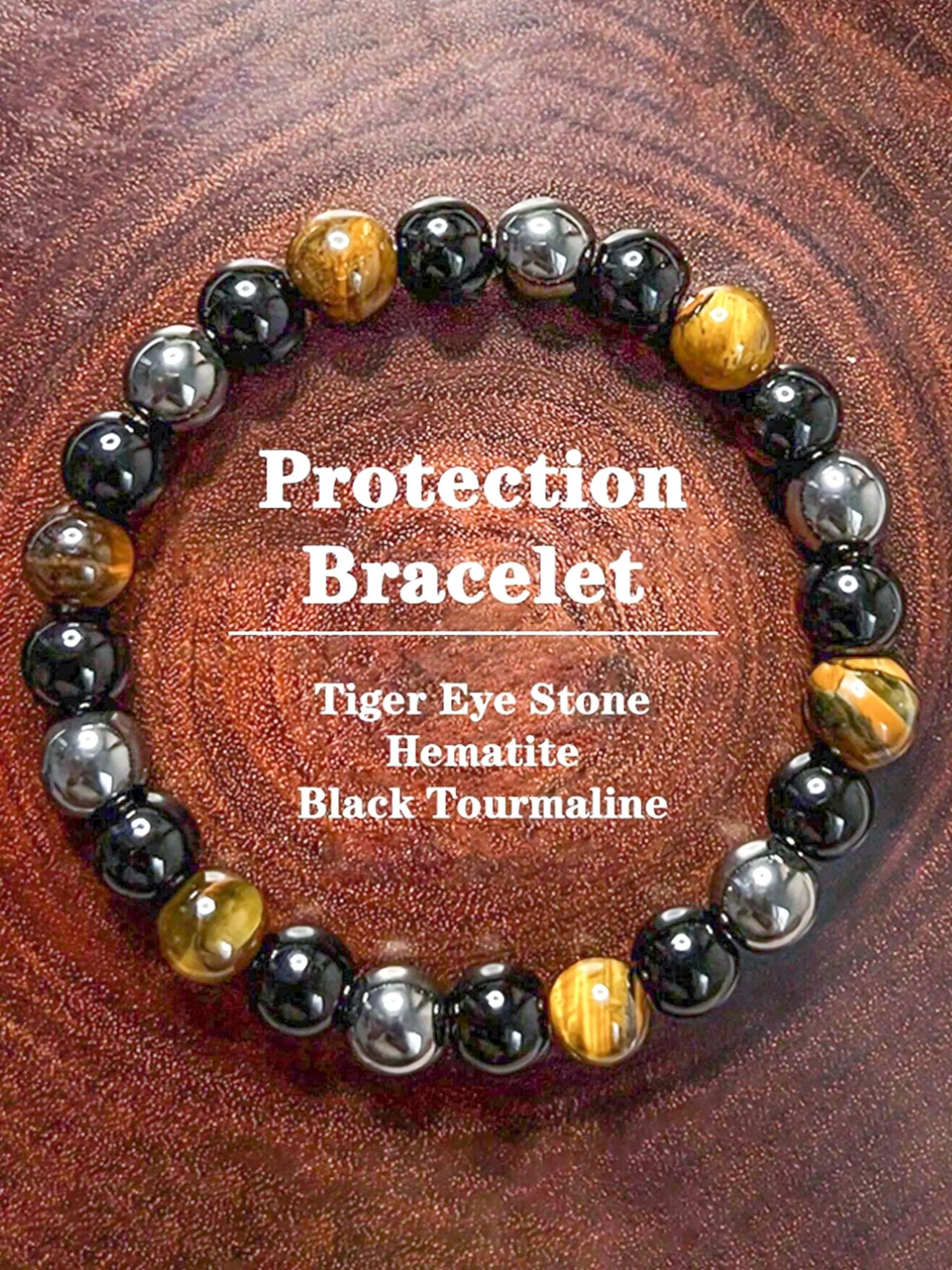 Natural Tiger Eye Stone Beaded Bracelet, Unisex Elastic Bracelet for Men & Women, Fashion Accessories for Daily Wear