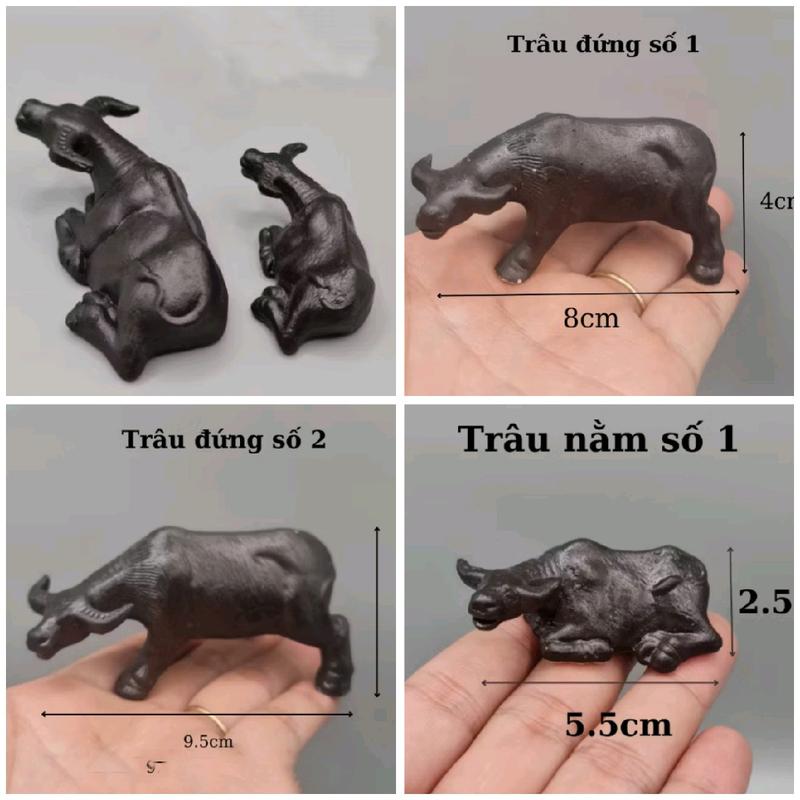  Tượng gốm con Trâu nằm_ Trâu Đứng mini phụ kiện trang trí tiểu cảnh hòn non bộ bể cá chậu cây bonsai Trang Trí Nhà 