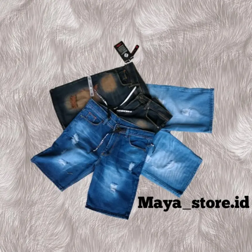 celana jeans pendek distro model sobek Celana pria