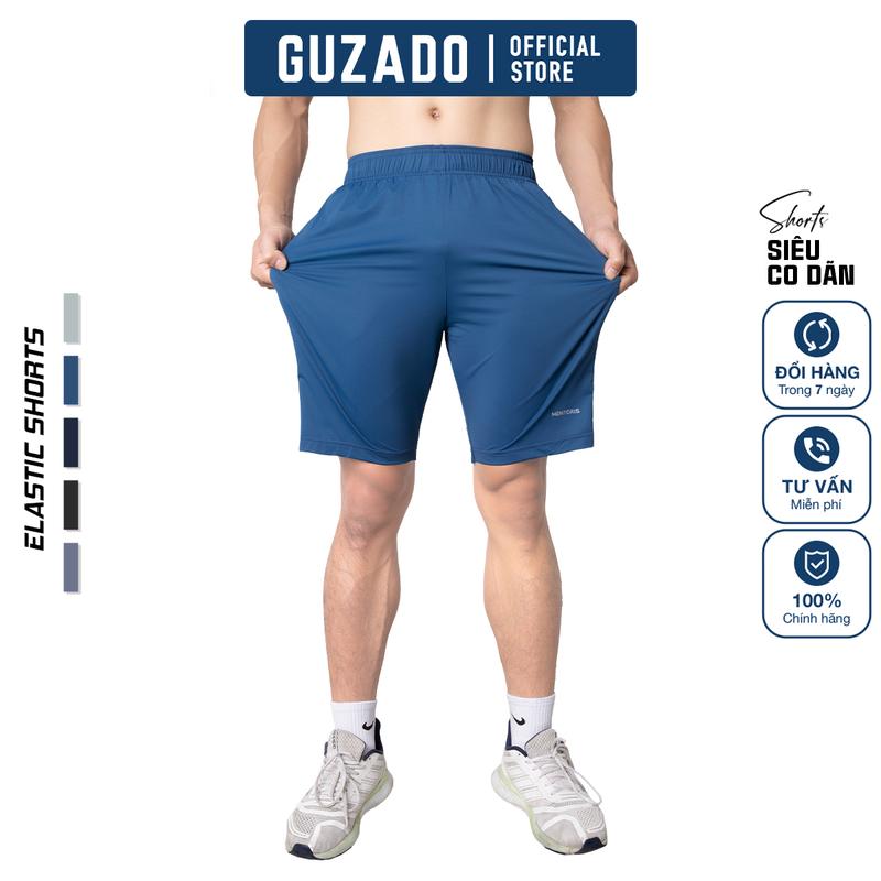 Quần Short Sport Thun Lạnh Nam GUZADO Mặc Vận Động Thể Thao Tập Thể Dục Mát Mẻ GSR05