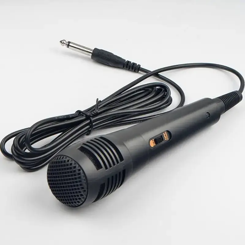 Micro cầm tay có dây chuyên nghiệp, màu đen, micro động, thích hợp để hát Karaoke và ghi âm, có đầu ra 6,35mm / 3,5mm, ống giọng nói