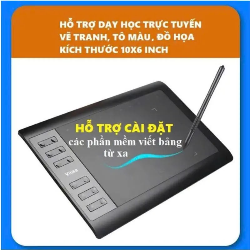 Bảng vẽ điện tử Vinsa 1060 kèm  bút  tương thích Window và Android - Phiên bản nâng cấp của Gaomon 1060 0