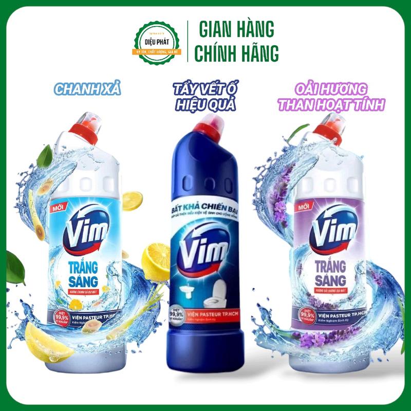  Gel Tẩy Bồn Cầu Làm Sạch Nhà Tắm VIM Xanh  VIM Trắng Chai 870  880ml 