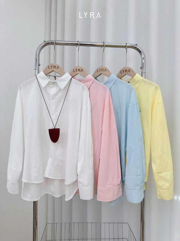 LYRA - (ÁO SƠ MI THÊU NGỰA) nữ form vừa dài tay thêu ngựa, chất thô Hàn cao cấp, kiểu dáng trendy hiện đại LWNSM010 8
