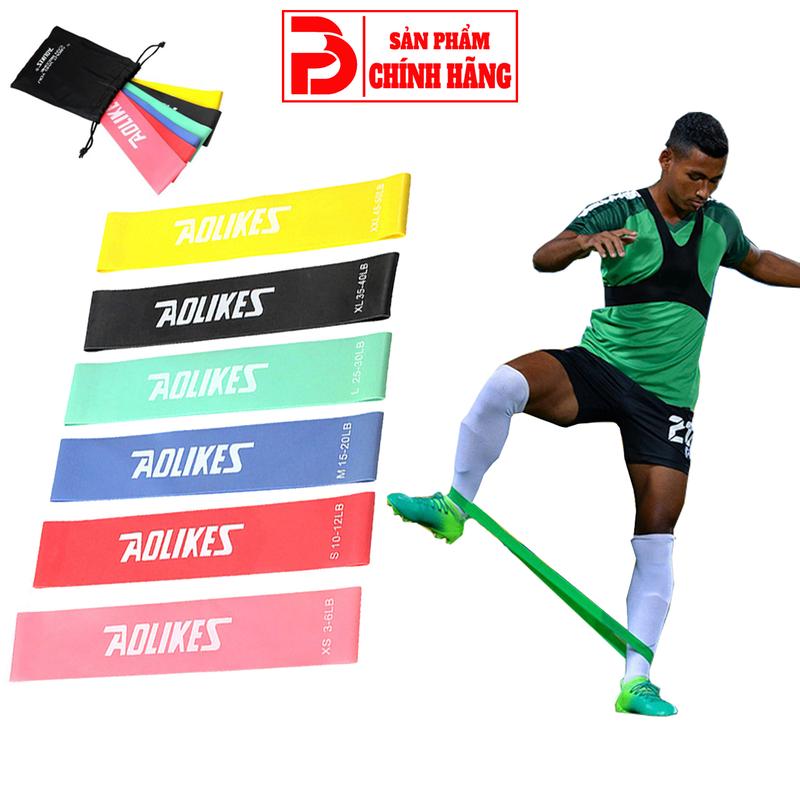 Dây kháng lực miniband tập đá bóng gym yoga chất liệu cao su đàn hồi chính hãng Aolikes Tập Gym Tập Chân