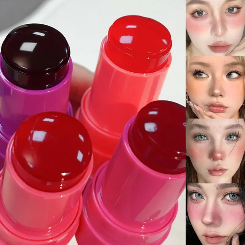 3-in-1 Moisturizing Blusher Stick Water Jelly Tint Sticks Matte Contour Makeup Blush Brightening Long Lasting Cosmetic